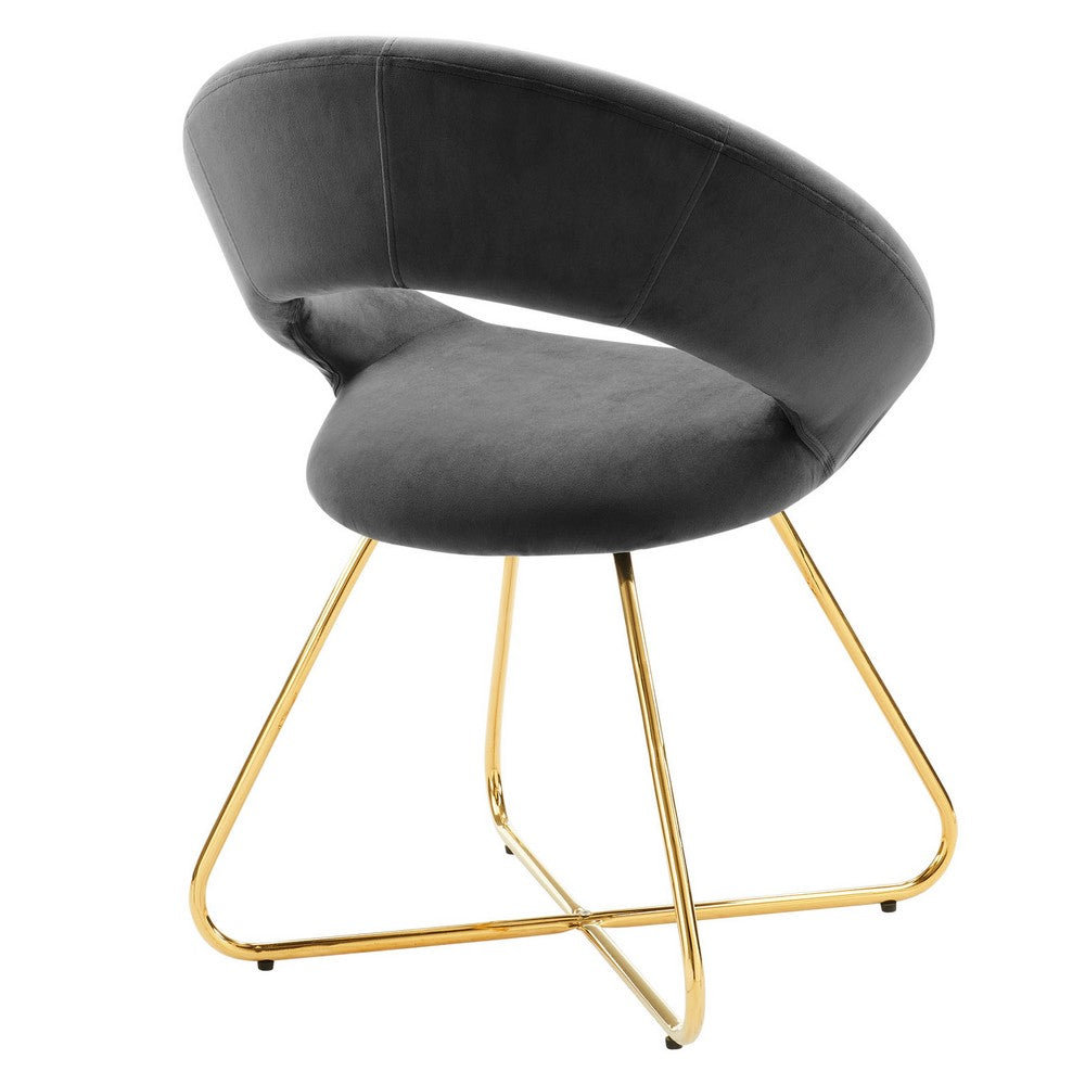 Nouvelle Performance Velvet Dining Chair Set of 2 by Modway| Brown