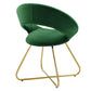 Modway Nouvelle Moday Performance Velvet Dining Chairs in Gold Emerald-Set of 2 MDY-EEI-4681-GLD-EME