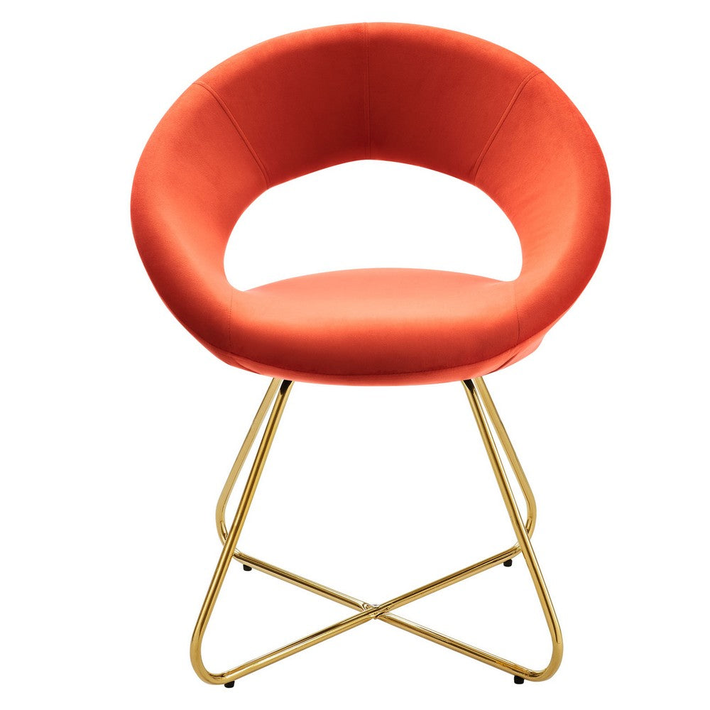 Nouvelle Performance Velvet Dining Chair Set of 2 by Modway| Orange