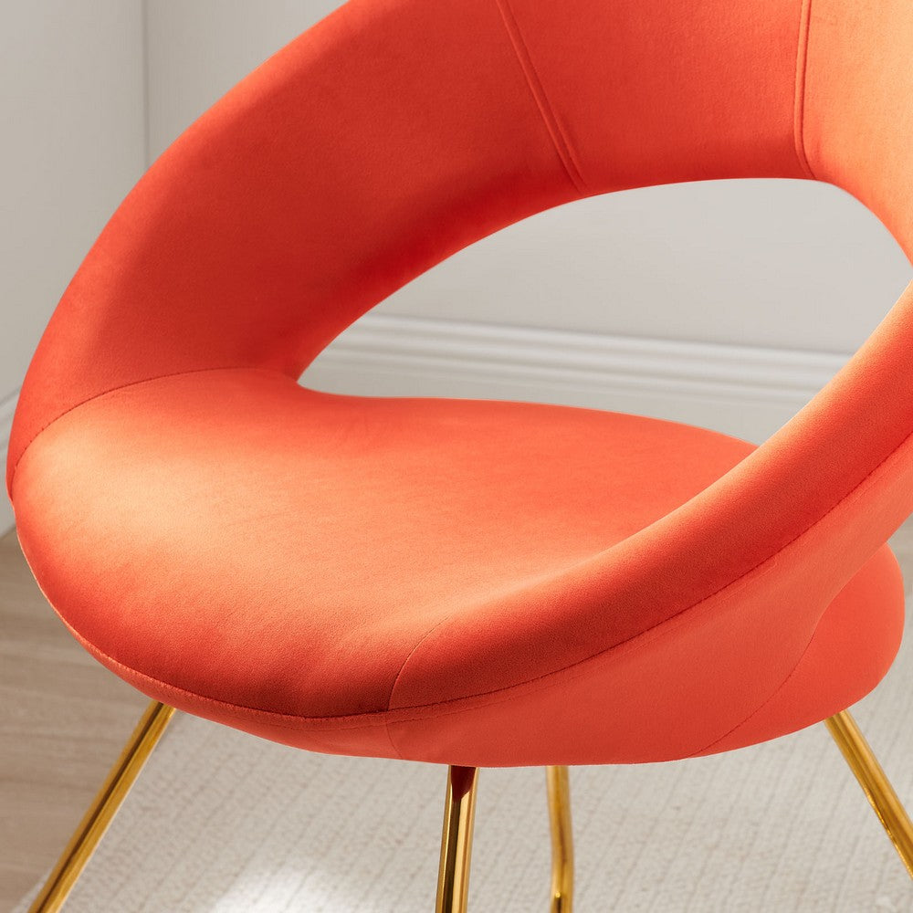 Nouvelle Performance Velvet Dining Chair Set of 2 by Modway| Orange
