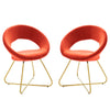 Nouvelle Performance Velvet Dining Chair Set of 2 by Modway| Orange