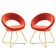 Nouvelle Performance Velvet Dining Chair Set of 2 by Modway| Orange