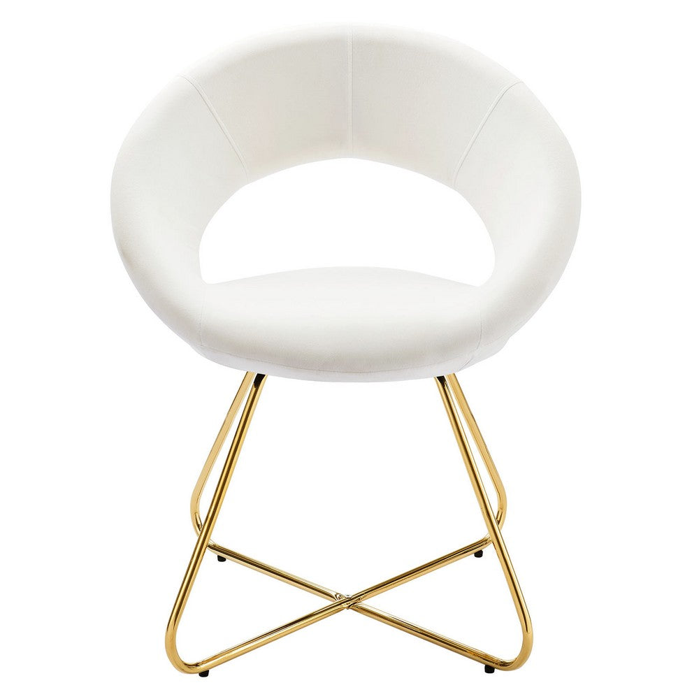 Nouvelle Performance Velvet Dining Chair Set of 2 by Modway| White