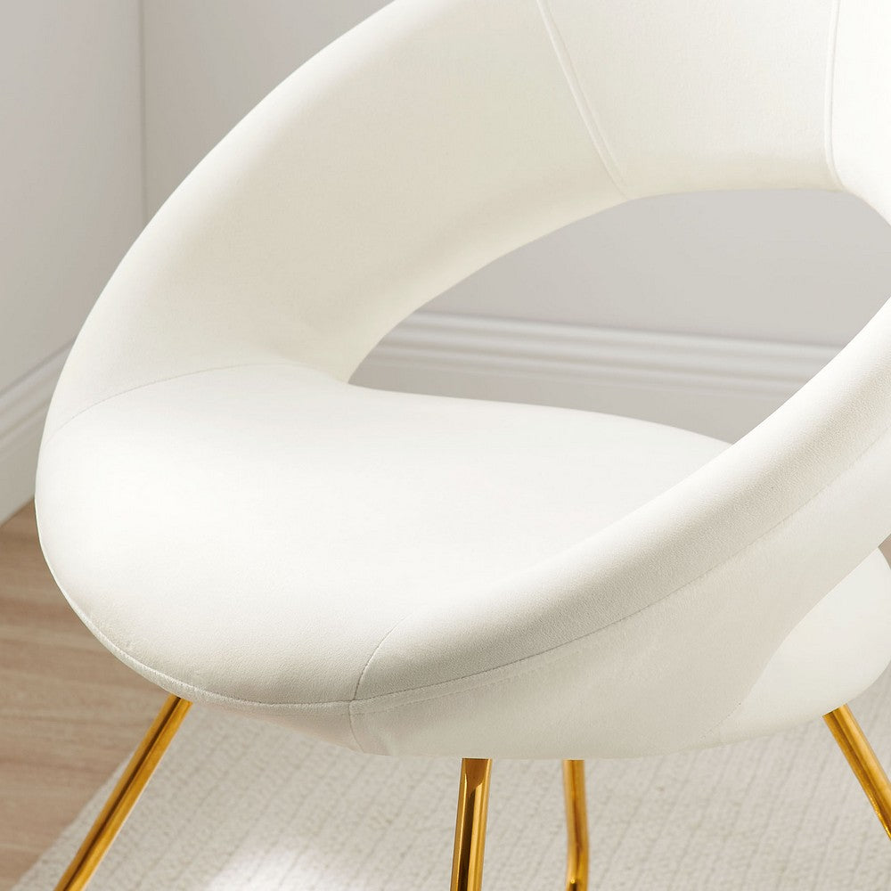 Nouvelle Performance Velvet Dining Chair Set of 2 by Modway| White