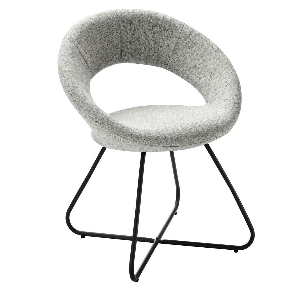 Nouvelle Upholstered Fabric Dining Chair Set of 2 by Modway| Gray