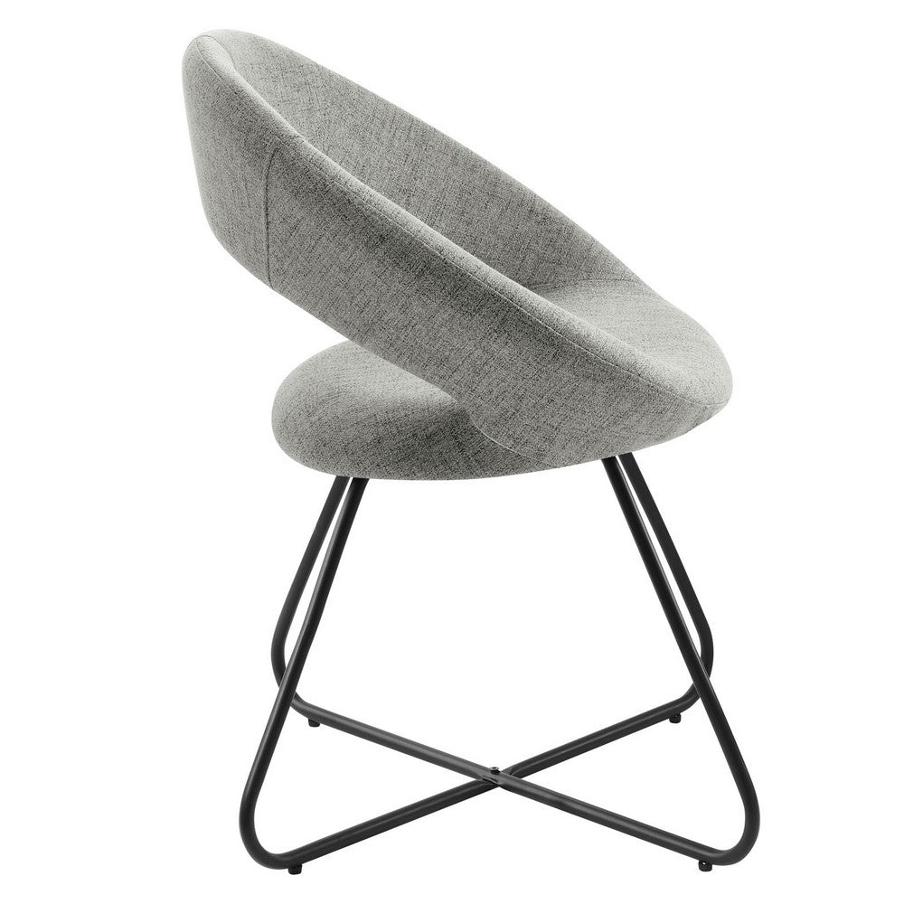 Nouvelle Upholstered Fabric Dining Chair Set of 2 by Modway| Gray