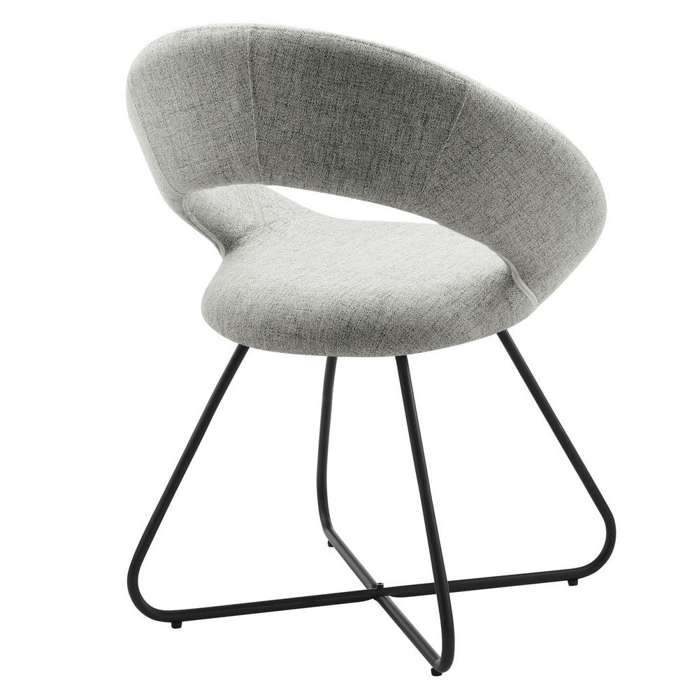 Nouvelle Upholstered Fabric Dining Chair Set of 2 by Modway| Gray