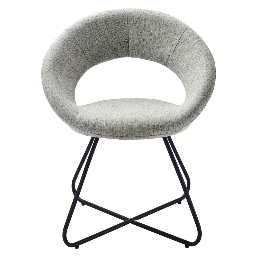 Nouvelle Upholstered Fabric Dining Chair Set of 2 by Modway| Gray