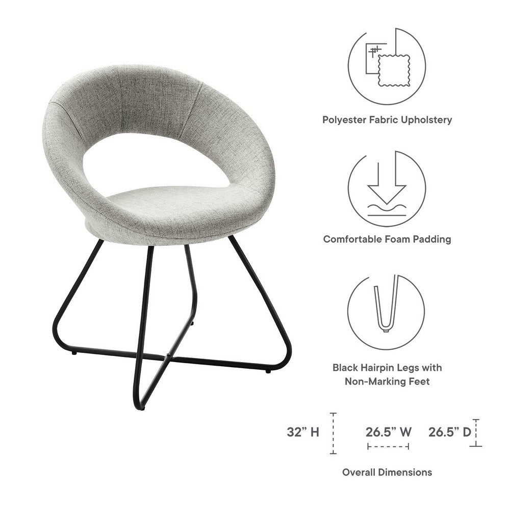 Nouvelle Upholstered Fabric Dining Chair Set of 2 by Modway| Gray