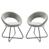 Nouvelle Upholstered Fabric Dining Chair Set of 2 by Modway| Gray