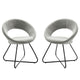 Nouvelle Upholstered Fabric Dining Chair Set of 2 by Modway| Gray