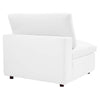 Modway Commix Modular Sofa Armless Chair White Vegan Leather MDY-EEI-4694-WHI