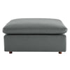 Commix Down Filled Overstuffed Vegan Leather Ottoman - No Shipping Charges