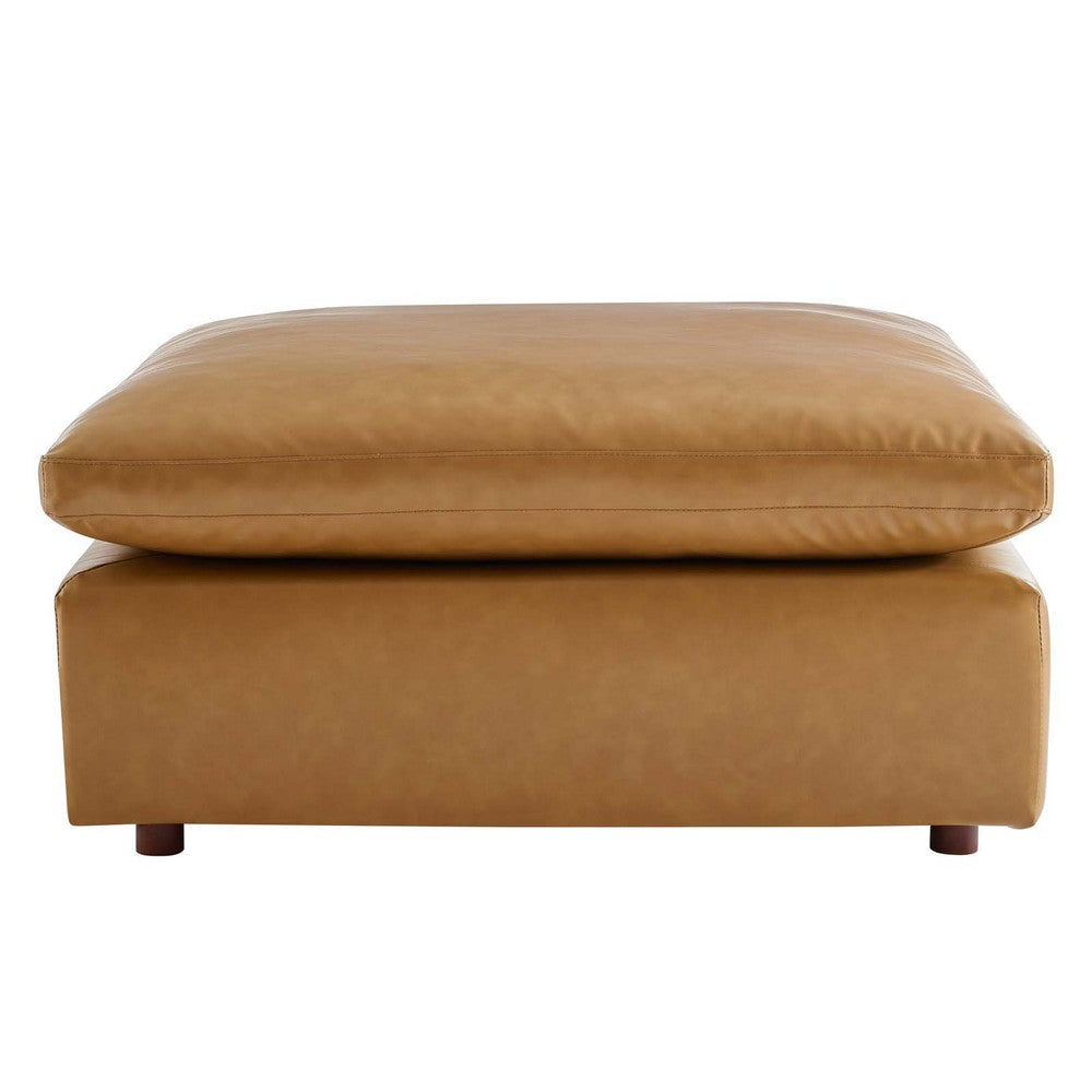 Modway Modular Sofa Commix Down Filled Overstuffed Vegan Leather Ottoman Tan MDY-EEI-4695-TAN