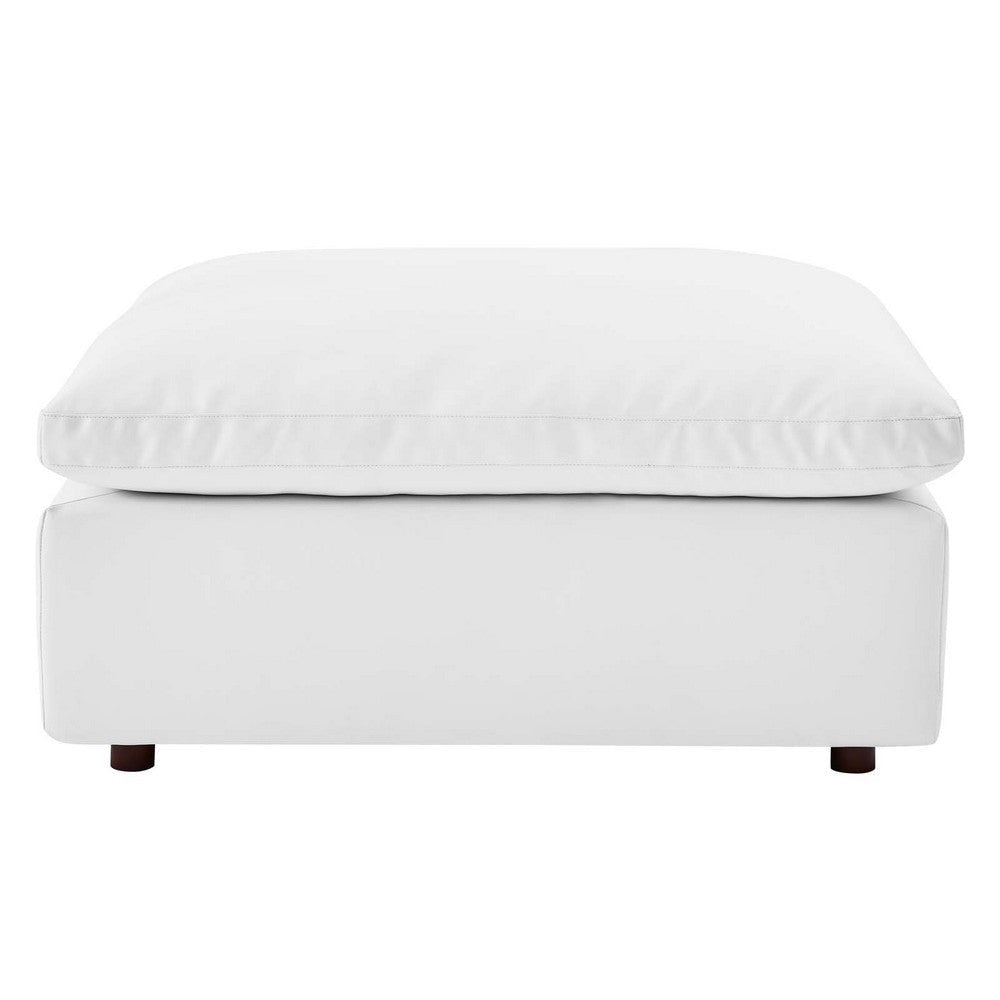 Modway Modular Sofa Commix Down Filled Overstuffed Vegan Leather Ottoman White MDY-EEI-4695-WHI