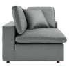 Commix Down Filled Overstuffed Vegan Leather Corner Chair by Modway| Gray