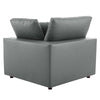 Commix Down Filled Overstuffed Vegan Leather Corner Chair by Modway| Gray