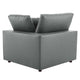 Commix Down Filled Overstuffed Vegan Leather Corner Chair by Modway| Gray