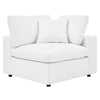 Modway Commix Modular Sofa, Corner Chair, White Vegan Leather