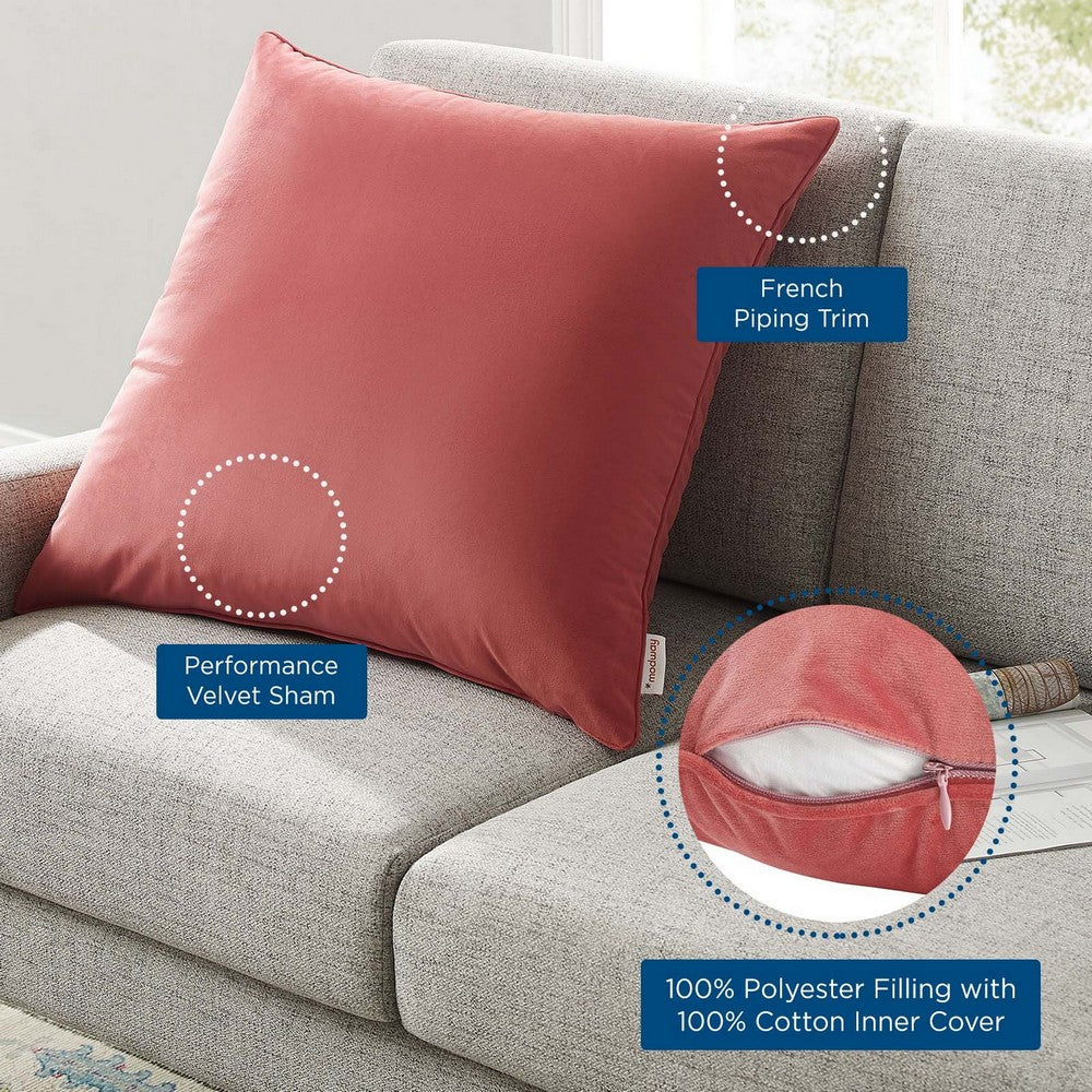 Enhance 24" Performance Velvet Throw Pillow by Modway| Yellow