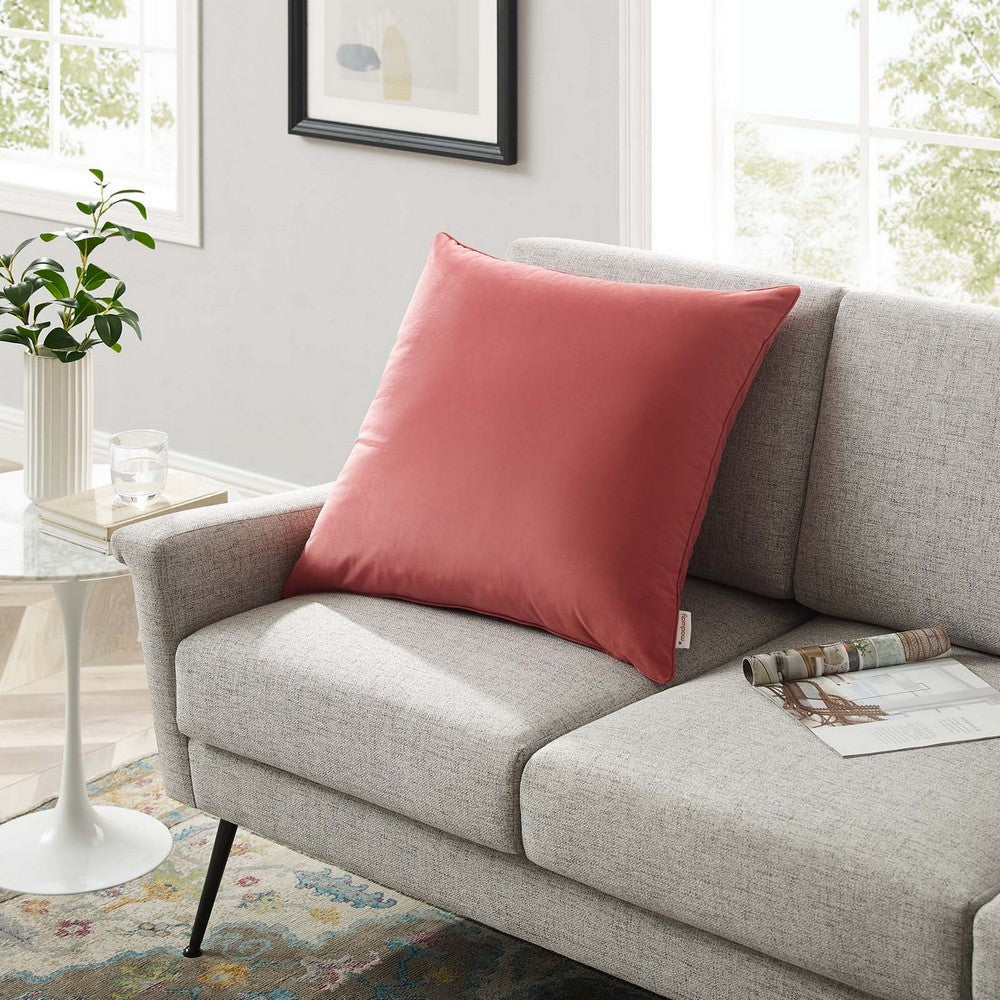 Enhance 24" Performance Velvet Throw Pillow by Modway| Yellow