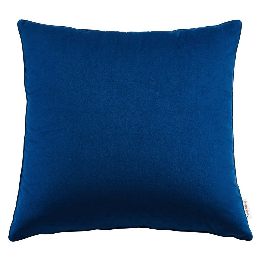 Modway Enhance Performance Velvet Throw Pillow, 24" x 24", Navy