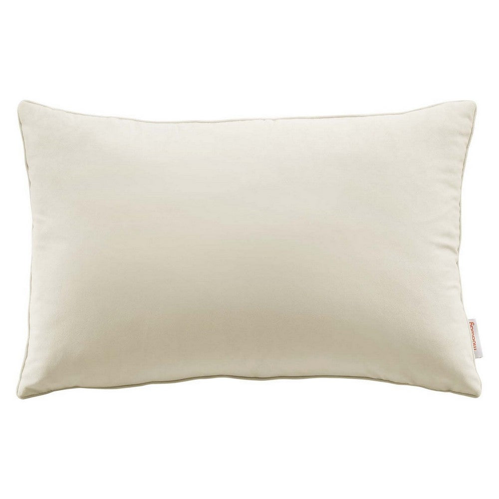 Enhance 24" Lumbar Performance Velvet Throw Pillow by Modway| White