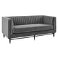 Modway Devote Channel Tufted Performance Velvet, Loveseat, Grey