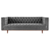 Elation Tufted Performance Velvet Sofa by Modway| Gray
