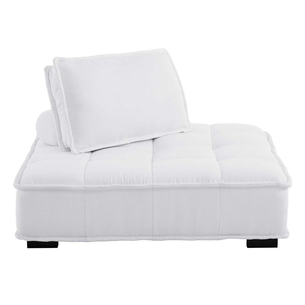 Saunter Tufted Fabric Armless Chair by Modway| White