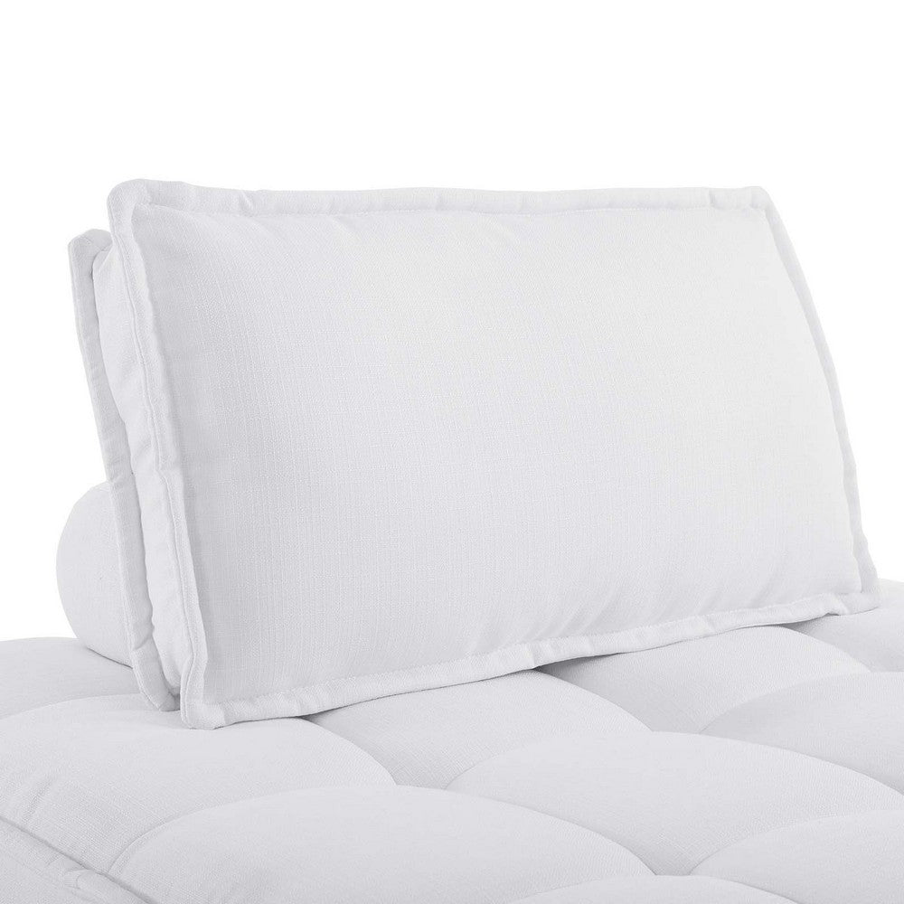 Saunter Tufted Fabric Armless Chair by Modway| White