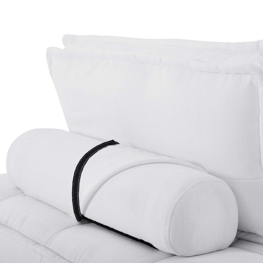 Saunter Tufted Fabric Armless Chair by Modway| White