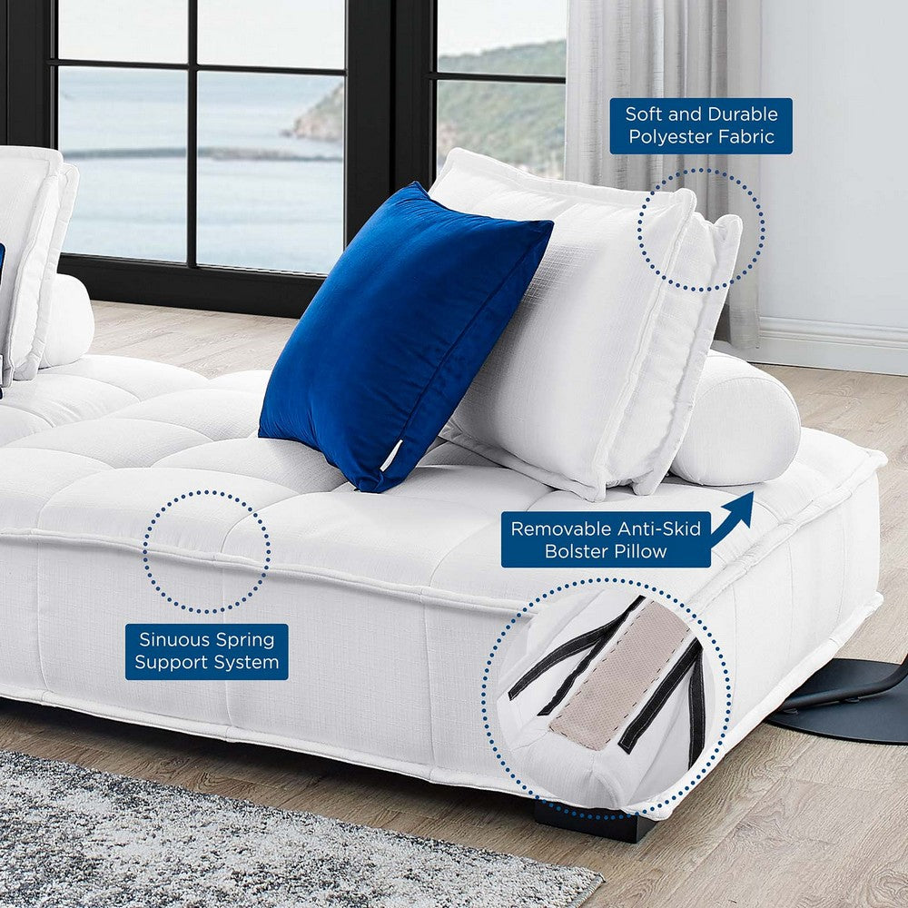 Saunter Tufted Fabric Armless Chair by Modway| White
