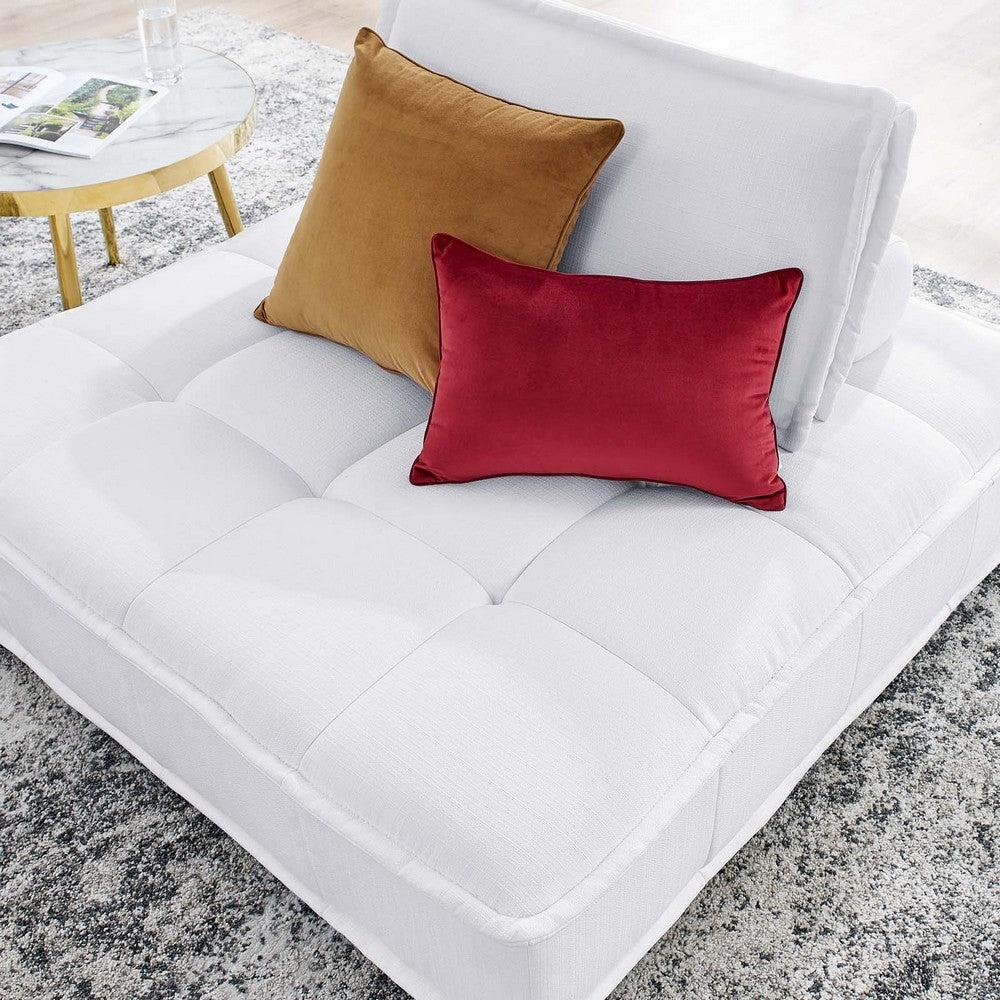 Saunter Tufted Fabric Armless Chair by Modway| White