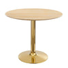 Modway Verne Round Wood Grain 35" Dining Table in Gold Natural