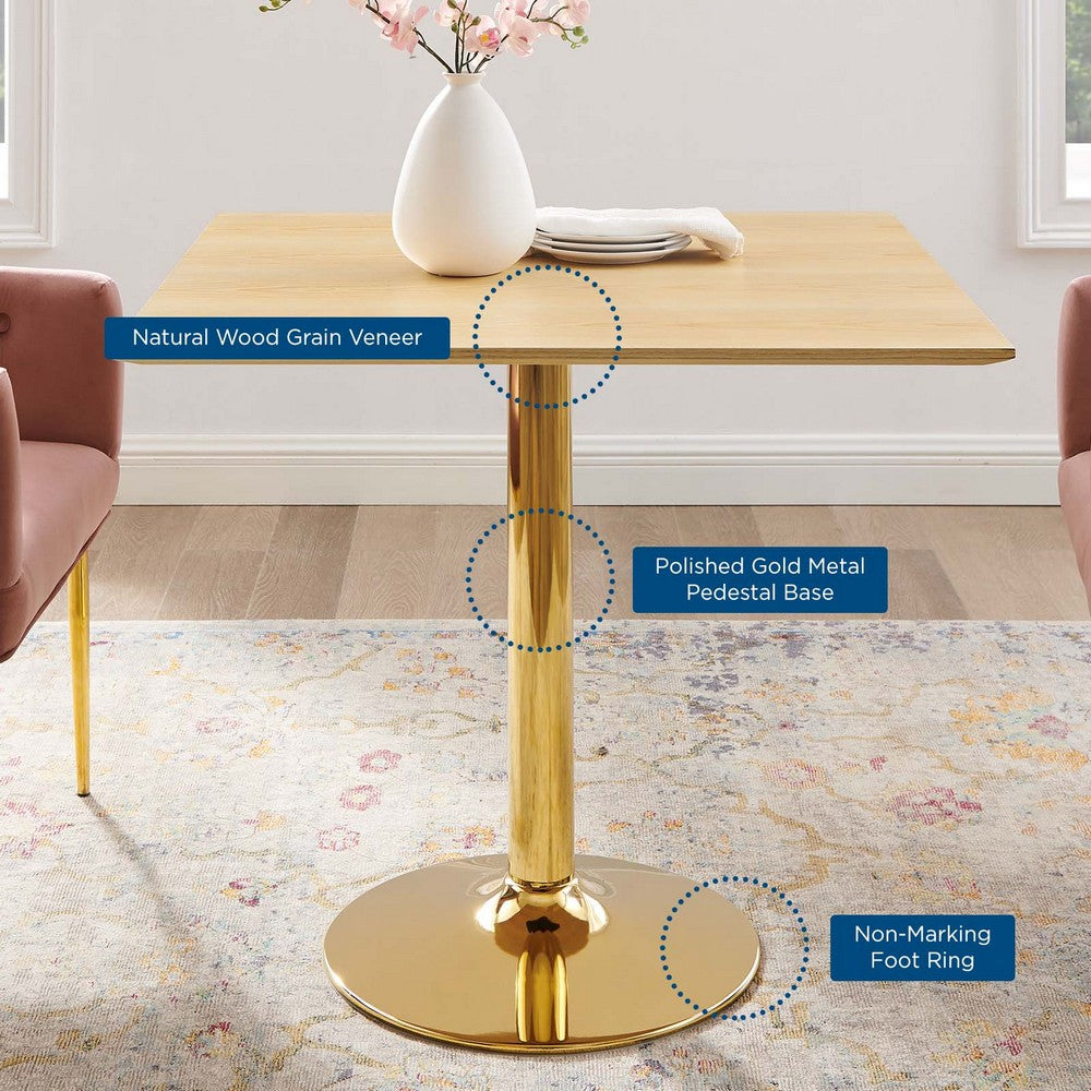 Verne 35" Square Dining Table by Modway| Brown