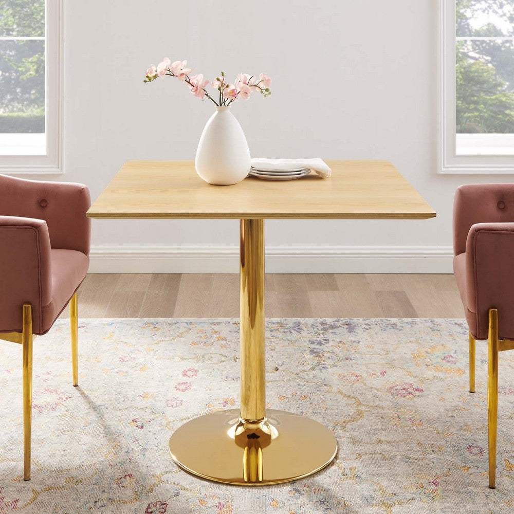 Verne 35" Square Dining Table by Modway| Brown
