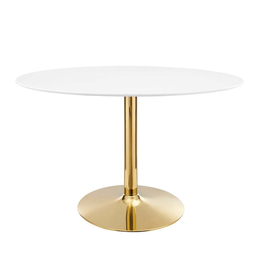 Modway Verne Modern Oval 48" Dining Table in Gold White