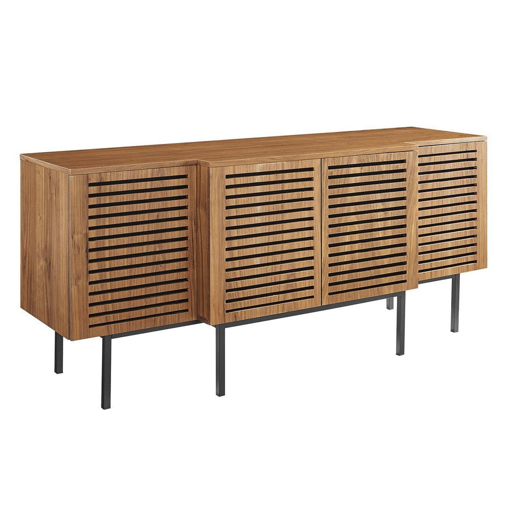 Modway Parker Wood Sideboard Credenza in Walnut