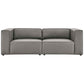 Modway Mingle Vegan Leather 2-Piece Sectional Loveseat Gray MDY-EEI-4788-GRY