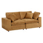 Modway Commix Modular Sofa, Loveseat, Cognac Performance Velvet