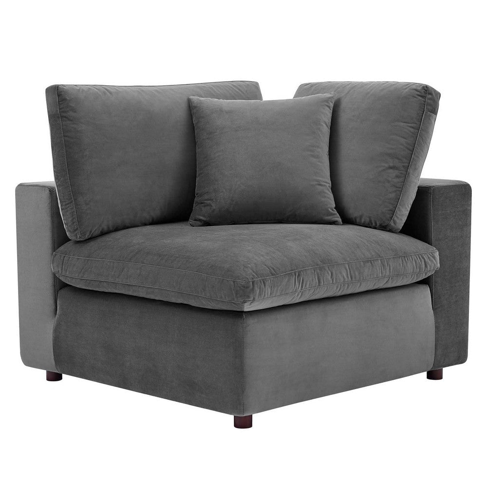 Modway Commix Modular Sofa Loveseat Gray Performance Velvet MDY-EEI-4816-GRY