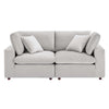 Modway Commix Modular Sofa Loveseat Light Gray Performance Velvet MDY-EEI-4816-LGR