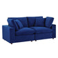 Modway Commix Modular Sofa, Loveseat, Navy Performance Velvet