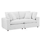 Modway Commix Modular Sofa, Loveseat, White Performance Velvet