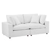 Modway Commix Modular Sofa, Loveseat, White Performance Velvet