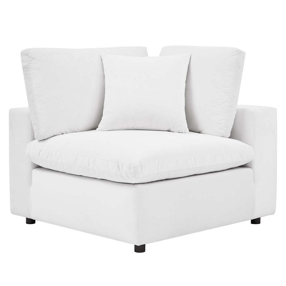 Modway Commix Modular Sofa Loveseat White Performance Velvet MDY-EEI-4816-WHI