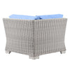 Modway Conway Outdoor Patio Wicker Rattan Corner Chair Light Gray Light Blue MDY-EEI-4838-LGR-LBU