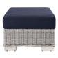 Conway Outdoor Patio Wicker Rattan Ottoman  - No Shipping Charges