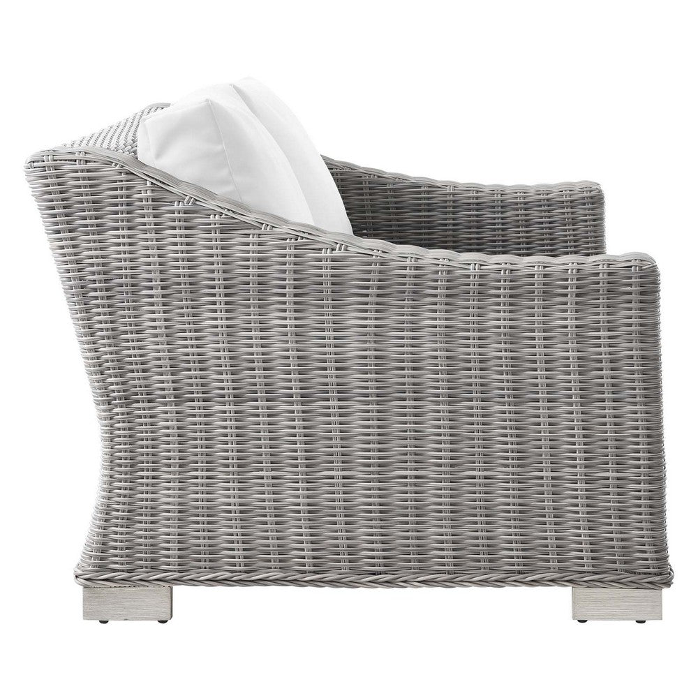 Conway Outdoor Patio Wicker Rattan Loveseat by Modway| White